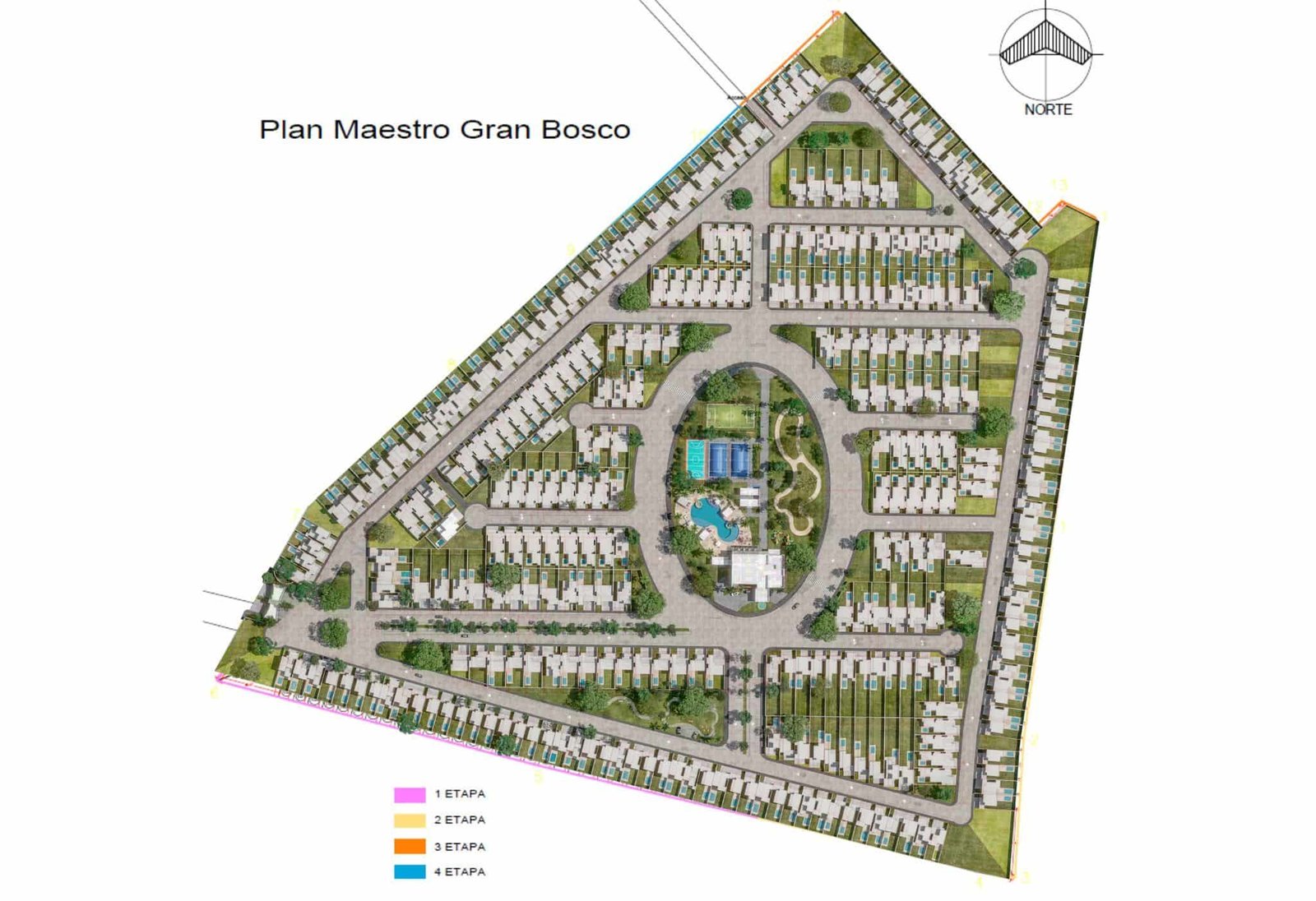 Master Plan Gran Bosco Conkal Mérida - 352 casas 4 etapas